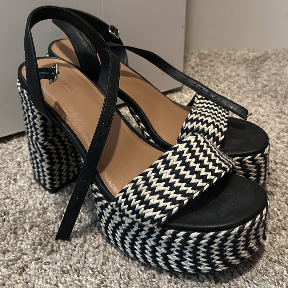 Black and White Platform Heels